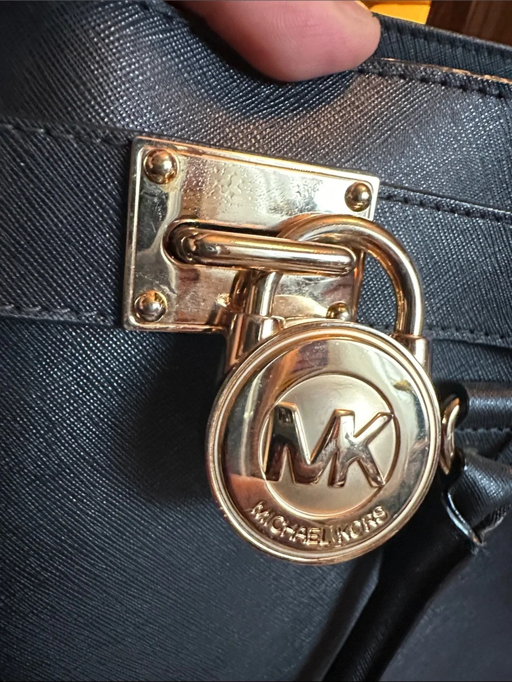 Michael Kors Black Satchel with Gold Hardware